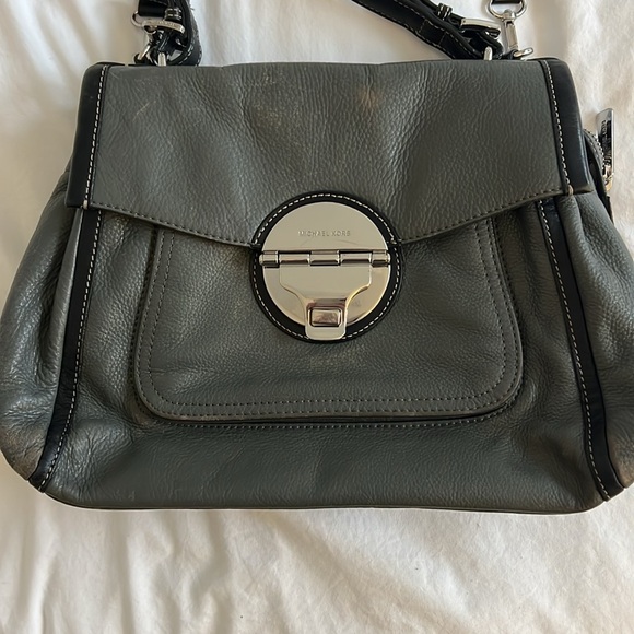 Michael Kors Grey and Black Leather Satchel - Picture 4 of 16